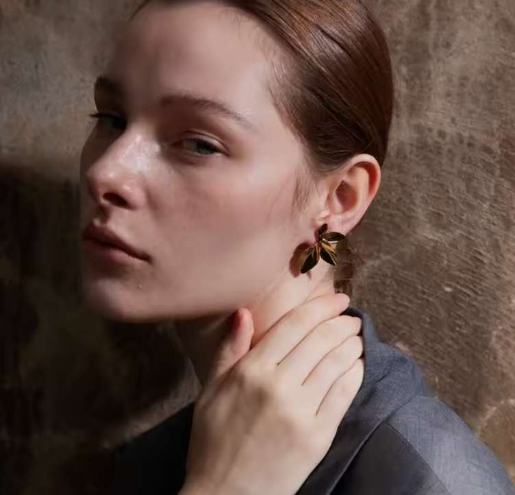 Leaves Flower Studs