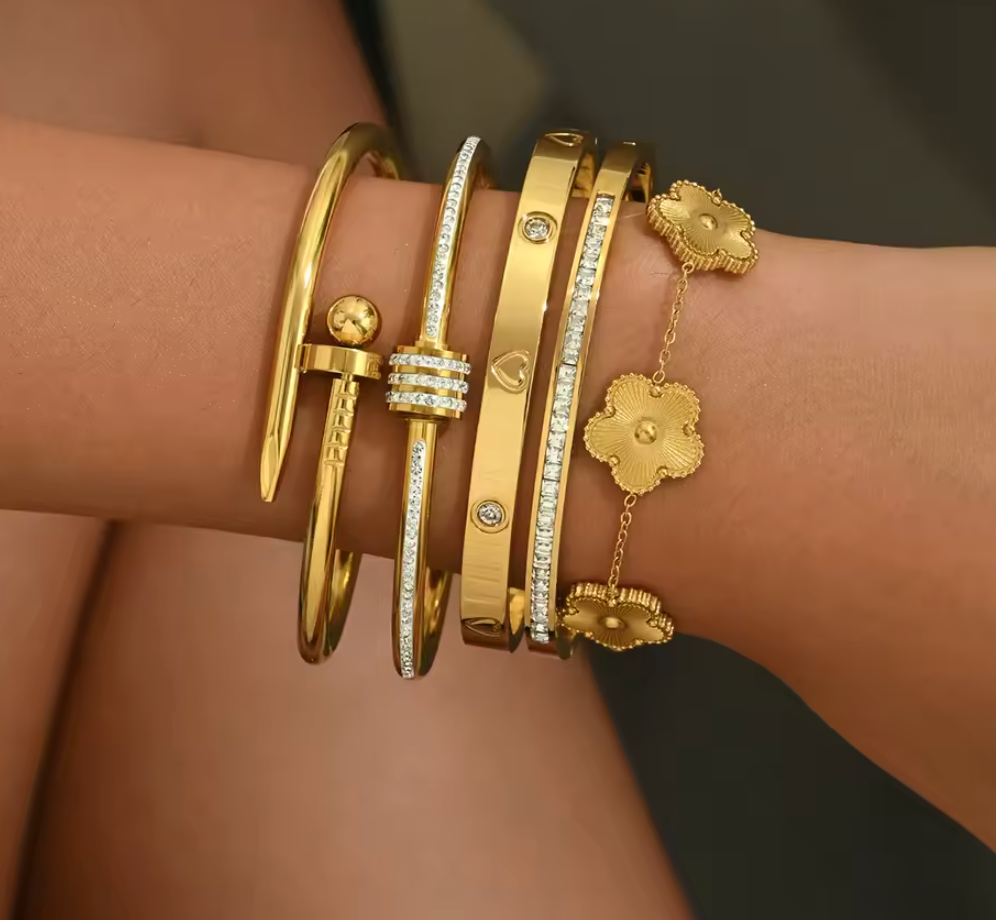 5 trendy Steel Gold Bracelet