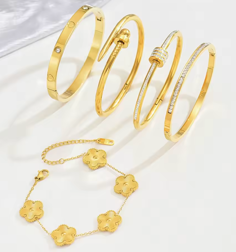 5 trendy Steel Gold Bracelet
