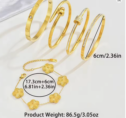 5 trendy Steel Gold Bracelet